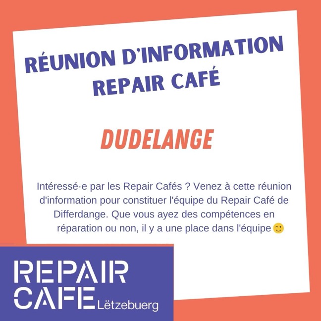 Gemeng & lokal Grupp, CELL (Centre for Ecological Learning Luxembourg), Repair Cafe Lëtzebuerg