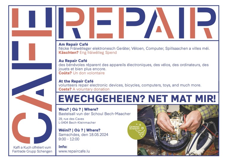 Gemeng & lokal Grupp, CELL (Centre for Ecological Learning Luxembourg), Repair Cafe Lëtzebuerg